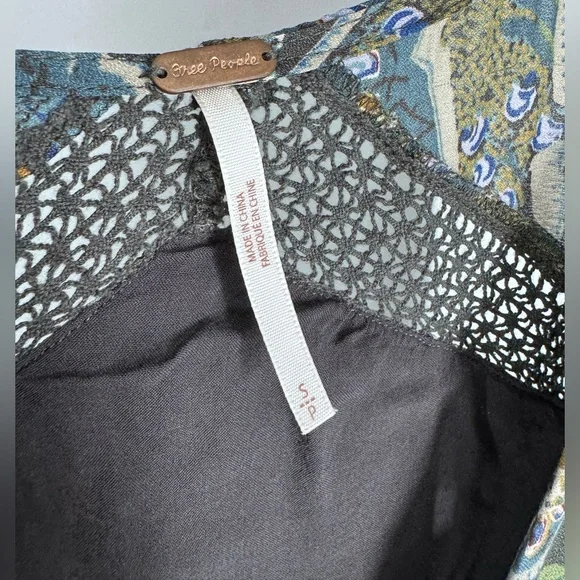 Free People Rain or Shine Bohemian Tunic Mini Dress Paisley Print Size Small - Picture 10 of 10